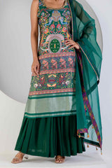 Green Sharara Suit with Dupata