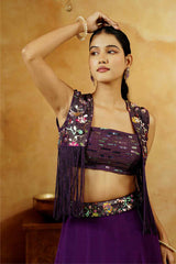 Royal Amethyst Sequin Lehenga Set