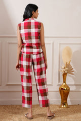 Check Pattern Cotton Crop-Top & Pant