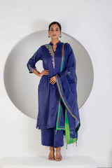 Royal Blue suit with lycra pant and Dupatta
