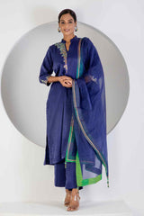 Royal Blue suit with lycra pant and Dupatta