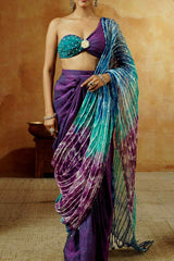 Ocean Dusk Tie-Dye Saree Set