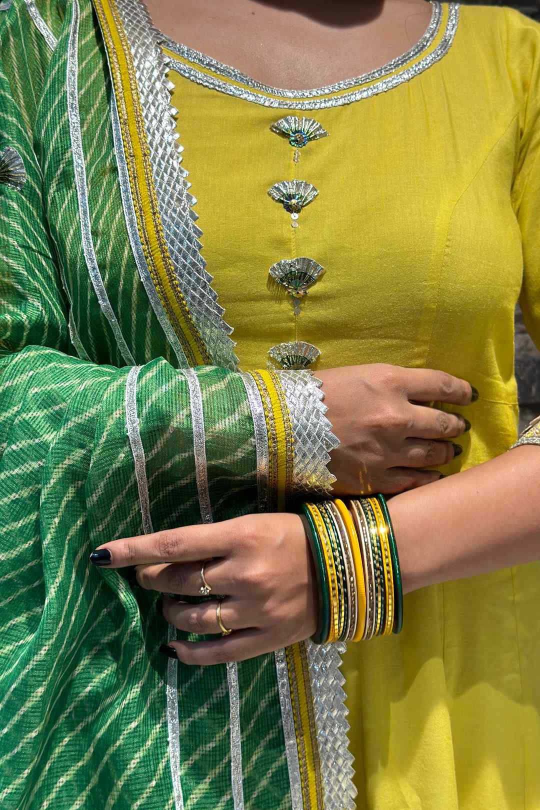 AARUSHI | Kurta Pant with Leheriya Dupatta - Ritivesh By Ritika Aggarwal