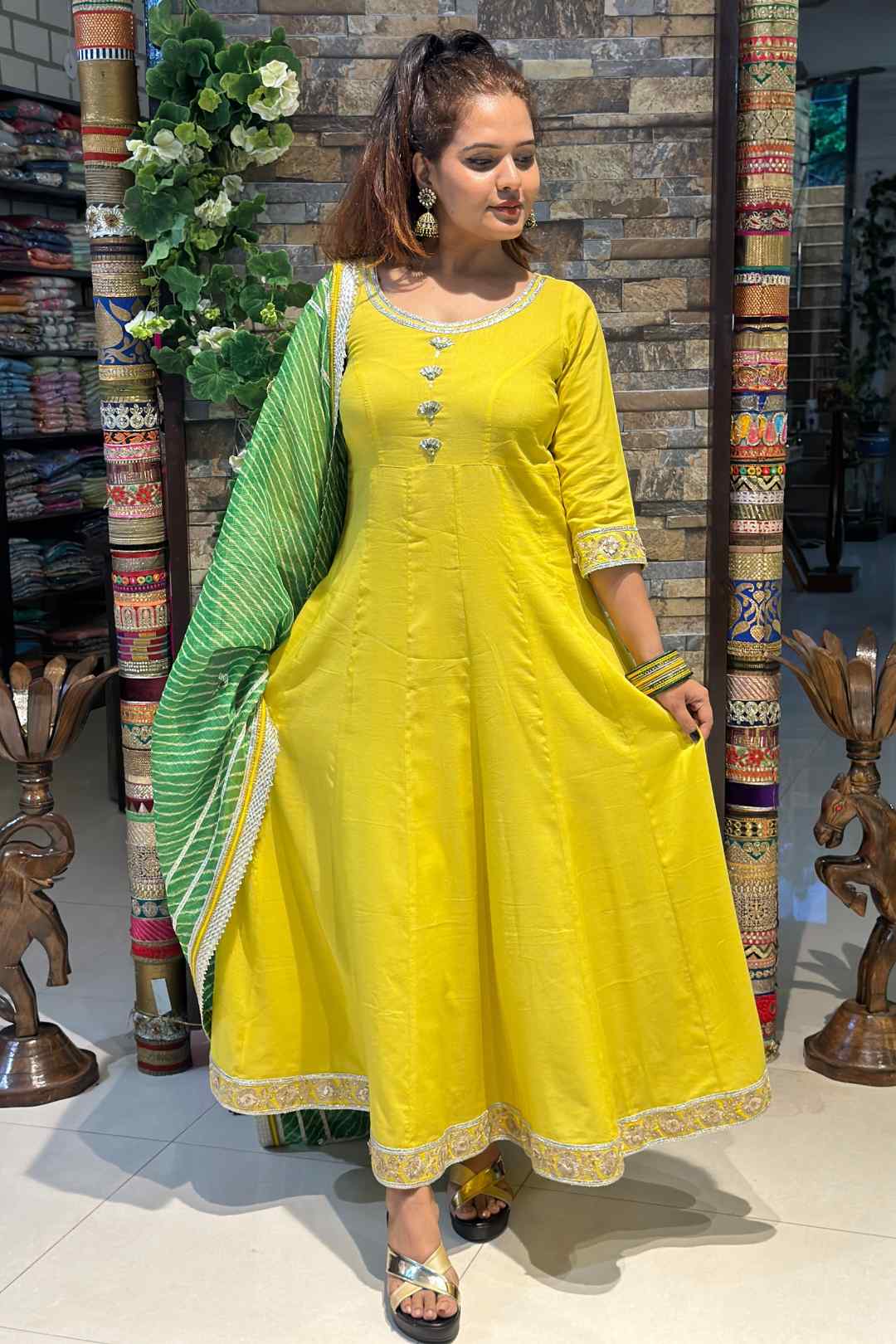 AARUSHI | Kurta Pant with Leheriya Dupatta - Ritivesh By Ritika Aggarwal