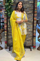 ABHA | Kurta & Tulip Pant with Leheriya Dupatta - Ritivesh By Ritika Aggarwal