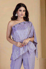 Asymmetrical Lavender coordset - Ritivesh By Ritika Aggarwal
