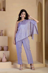 Asymmetrical Lavender coordset - Ritivesh By Ritika Aggarwal