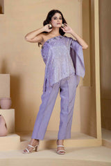 Asymmetrical Lavender coordset - Ritivesh By Ritika Aggarwal