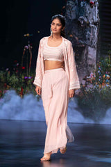 Baby Pink Hand - Embroidered Designer Co - ord Set - Ritivesh By Ritika Aggarwal