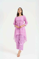 Black Bandhej Georgette Asymmetrical Co - ord Set - Ritivesh By Ritika Aggarwal