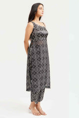 Black Georgette Bandhej Print Co - ord Set - Ritivesh By Ritika Aggarwal