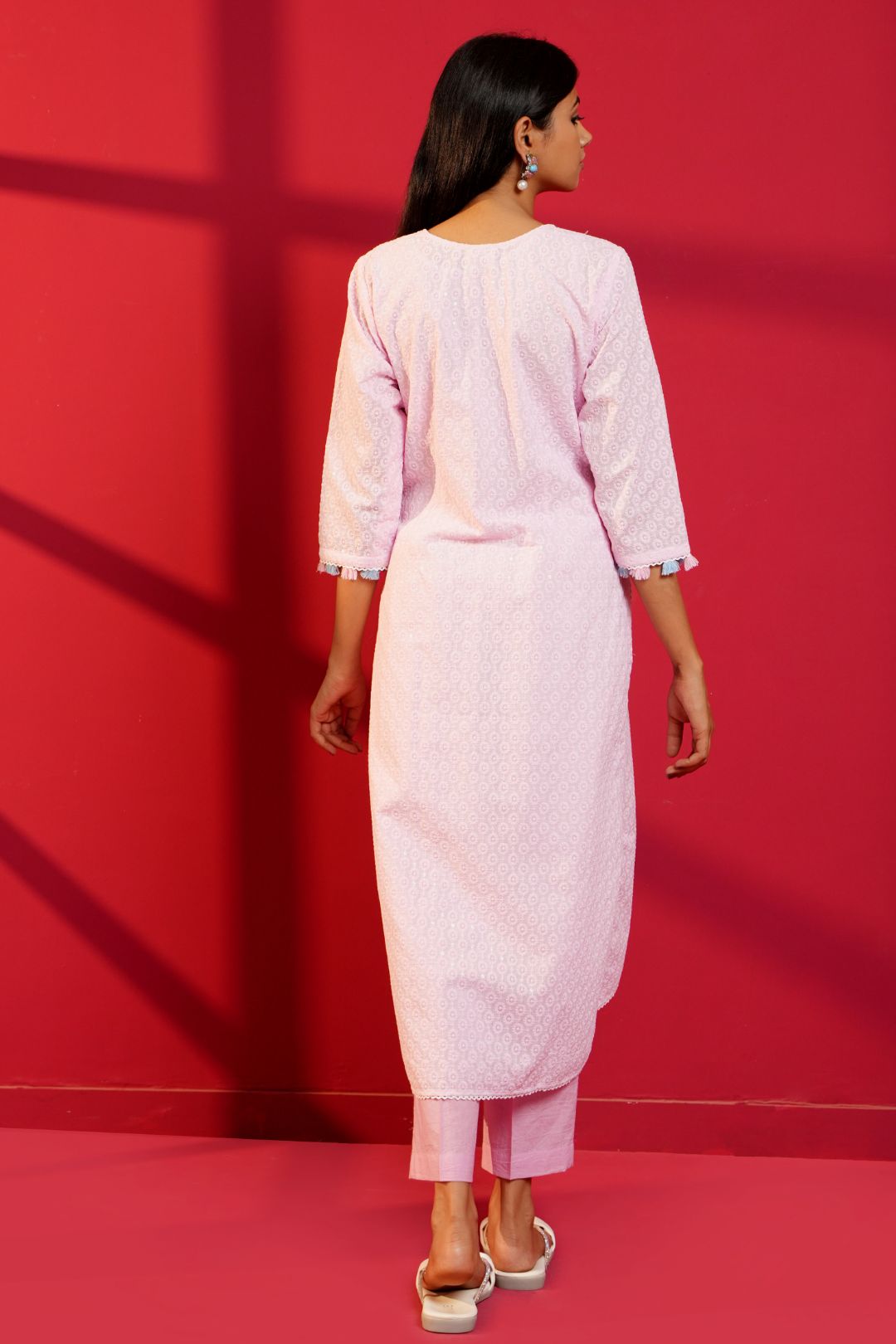 Cotton Straight Chikankari Hand - Crafted Kurta Set - Ritivesh By Ritika Aggarwal