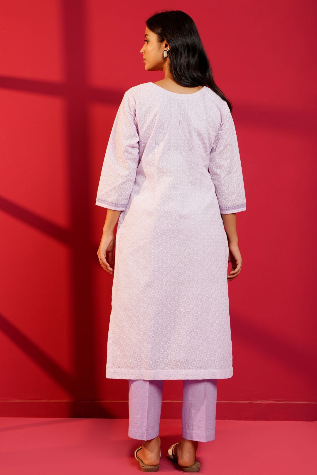Cotton Straight Chikankari Hand - Crafted Kurta Set - Ritivesh By Ritika Aggarwal