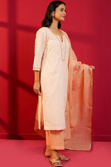 Cotton Straight Chikankari Hand - Crafted Kurta Set - Ritivesh By Ritika Aggarwal