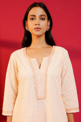 Cotton Straight Chikankari Hand - Crafted Kurta Set - Ritivesh By Ritika Aggarwal