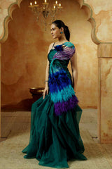 Emerald Green Mermaid Gown - Ritivesh By Ritika Aggarwal