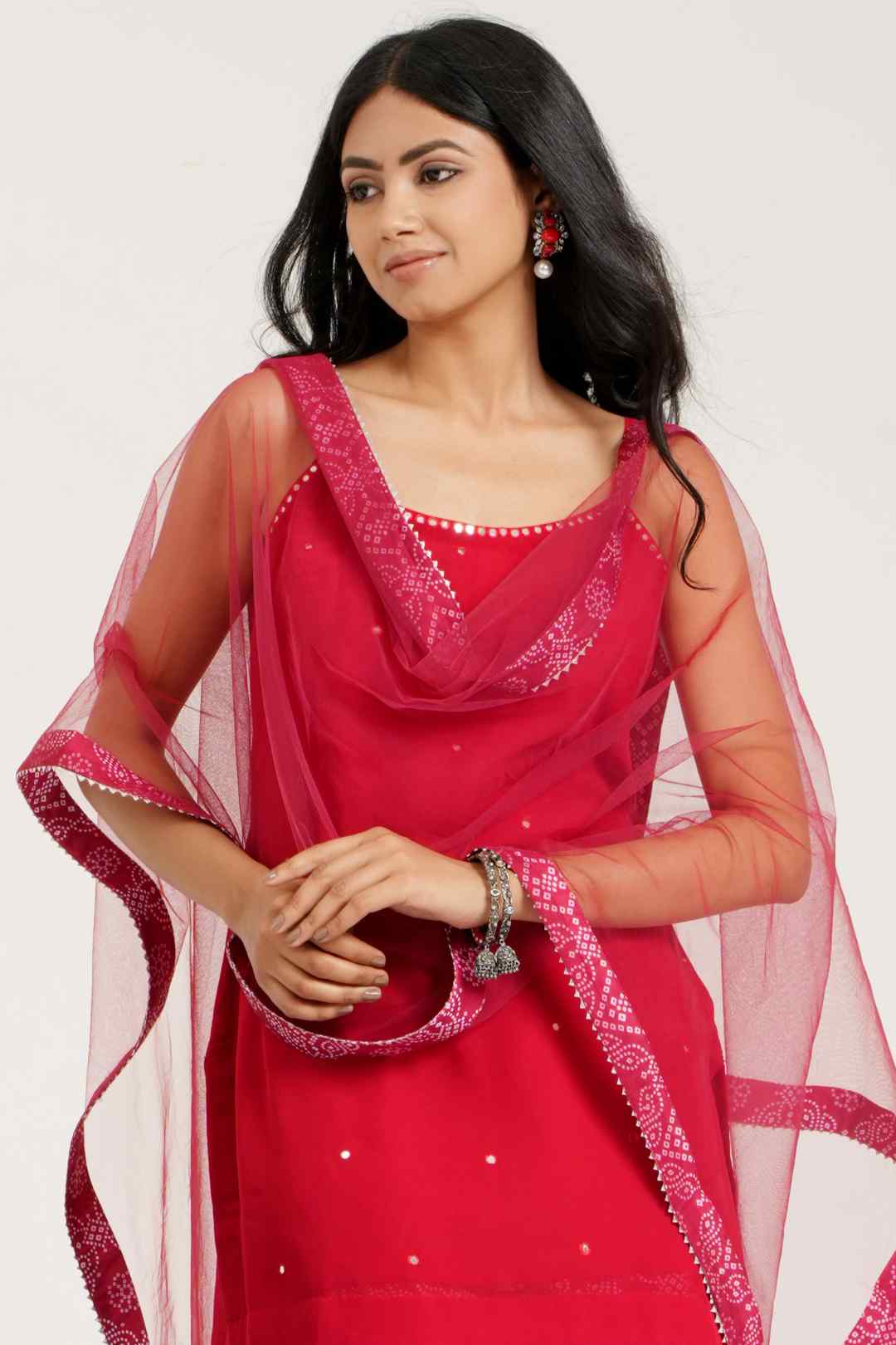 Georgette Sharara Set with Spaghetti Strap Kurta set - Ritivesh By Ritika Aggarwal