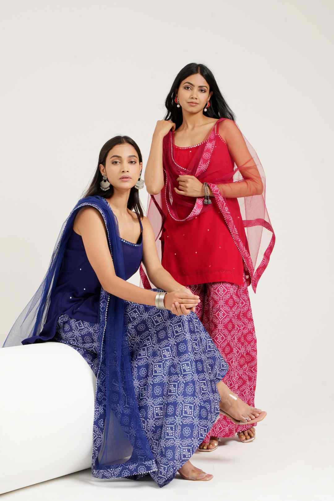Georgette Sharara Set with Spaghetti Strap Kurta set - Ritivesh By Ritika Aggarwal