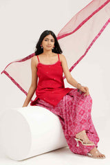 Georgette Sharara Set with Spaghetti Strap Kurta set - Ritivesh By Ritika Aggarwal