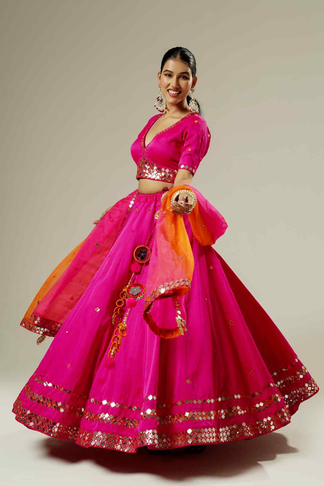Hot Pink Handwork Lehenga Set | Designer Festive & Wedding Wear - Ritivesh By Ritika Aggarwal