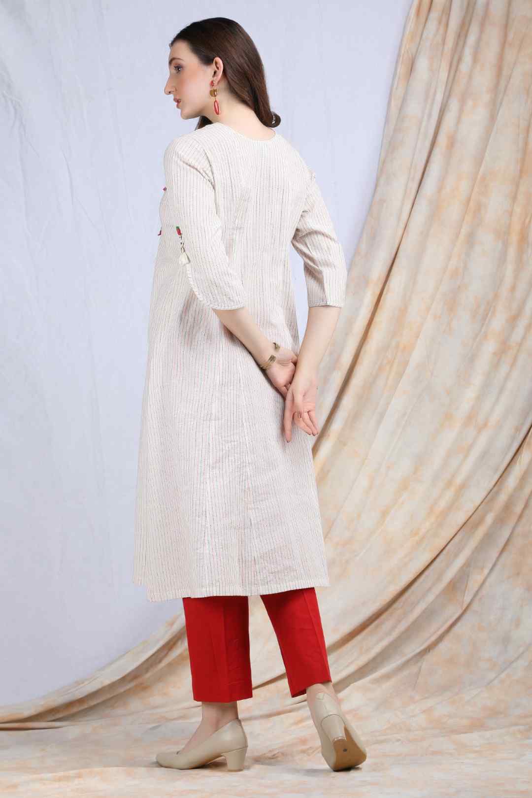 PARINDA | Quirky detailed cotton Kalidar Kurta - Ritivesh By Ritika Aggarwal