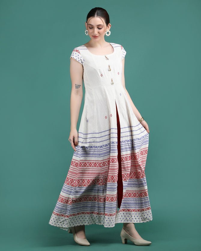 PEARL | Off white Cotton Dress - Ritivesh By Ritika Aggarwal