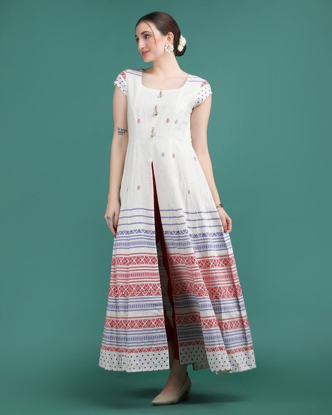 PEARL | Off white Cotton Dress - Ritivesh By Ritika Aggarwal