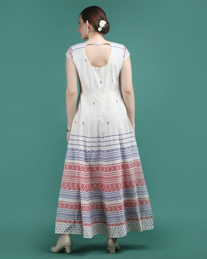 PEARL | Off white Cotton Dress - Ritivesh By Ritika Aggarwal