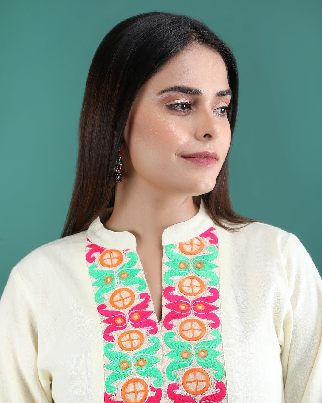 SAVERA | Lemon Cotton Kurta Pant with Lace - Ritivesh By Ritika Aggarwal