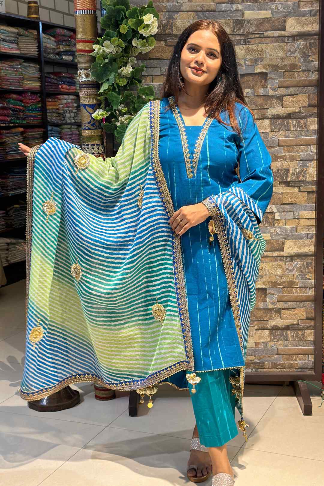 SAWARIYA | Kurta Pant with Leheriya Dupatta - Ritivesh By Ritika Aggarwal