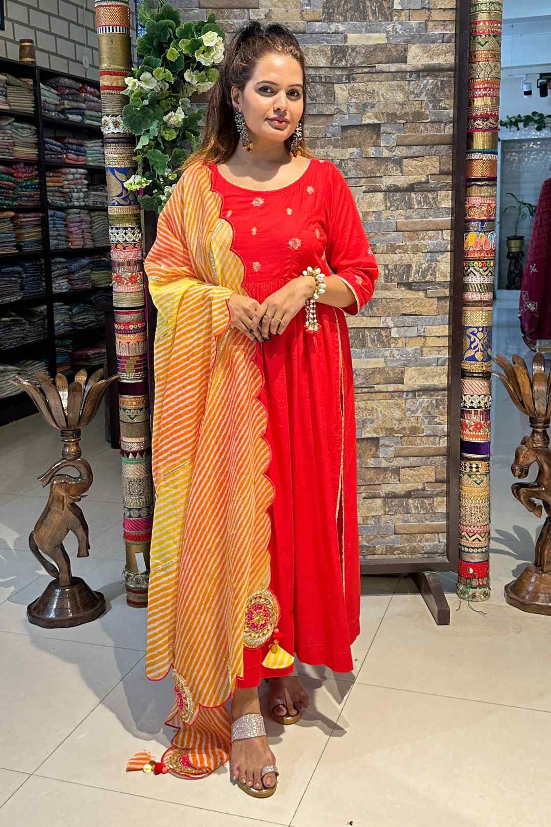 SURAMYA | Kurta Pant with Leheriya Dupatta - Ritivesh By Ritika Aggarwal