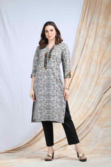 TIMIR | Warli art cotton Kurta Kutch work - Ritivesh By Ritika Aggarwal