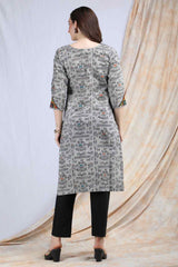 TIMIR | Warli art cotton Kurta Kutch work - Ritivesh By Ritika Aggarwal