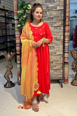SURAMYA | Kurta Pant with Leheriya Dupatta
