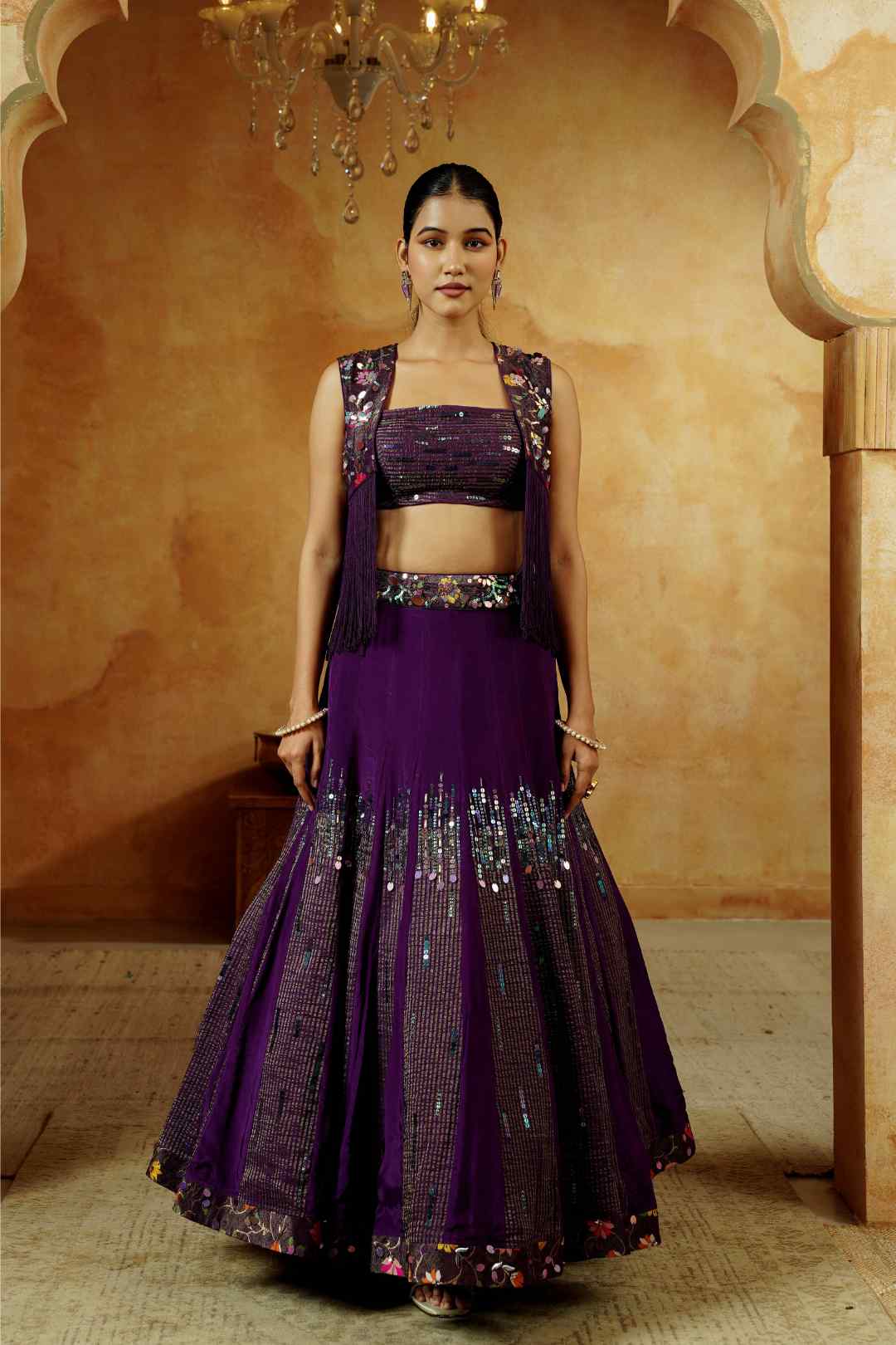Royal Amethyst Sequin Lehenga Set