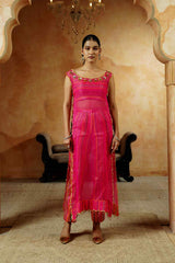 Magenta Embriodered Kurta Set