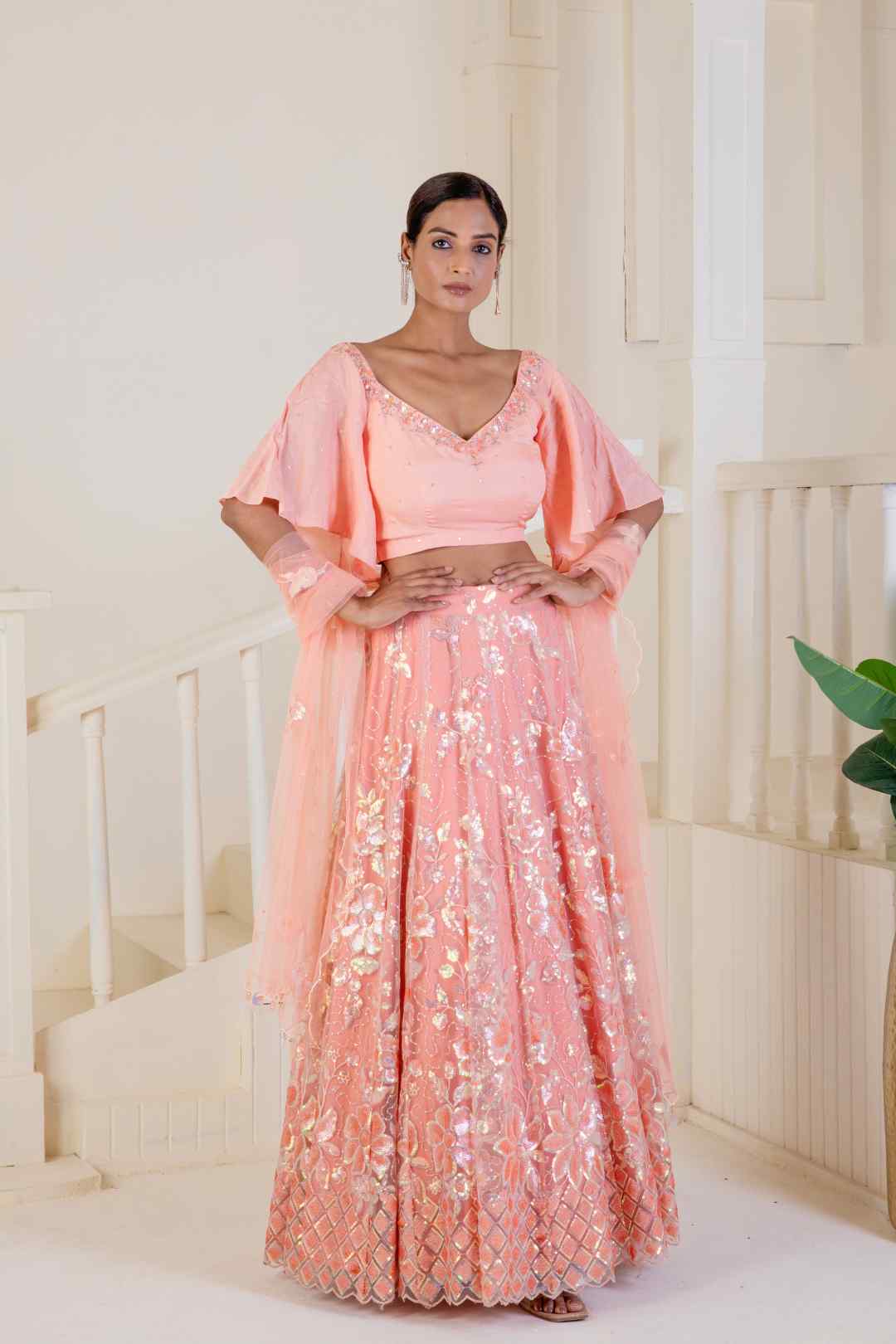 Adorned with delicate sparkly embroidery legenga