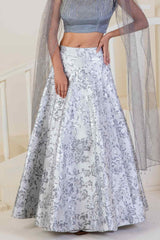 Metallic silver grey lehenga