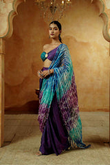 Ocean Dusk Tie-Dye Saree Set