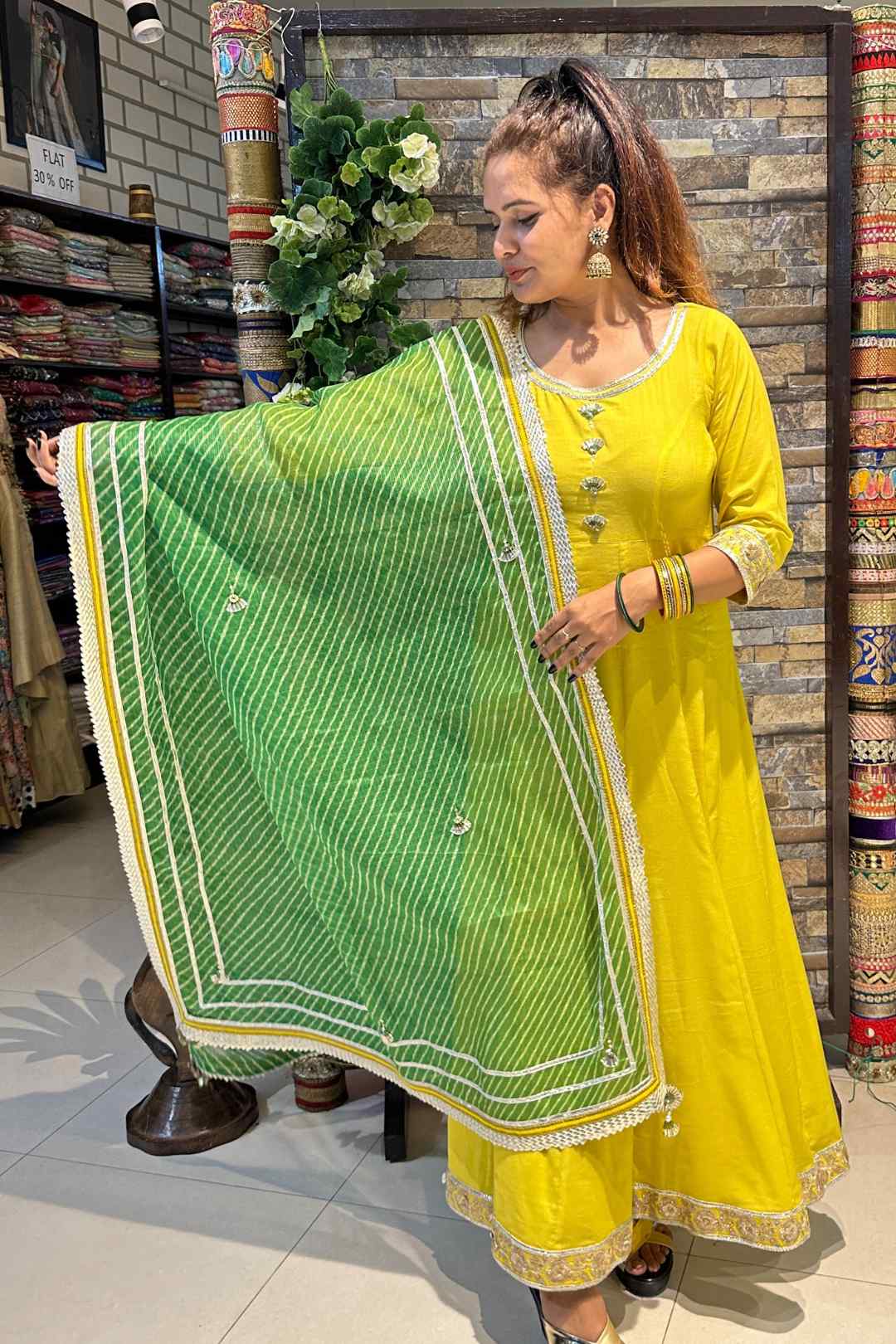 AARUSHI | Kurta Pant with Leheriya Dupatta - Ritivesh By Ritika Aggarwal