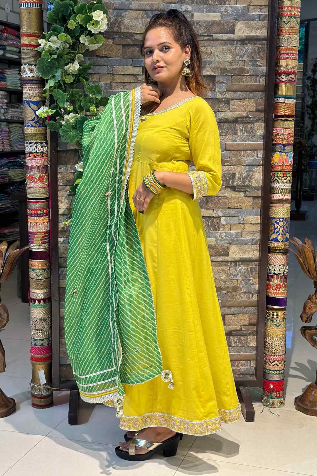 AARUSHI | Kurta Pant with Leheriya Dupatta - Ritivesh By Ritika Aggarwal