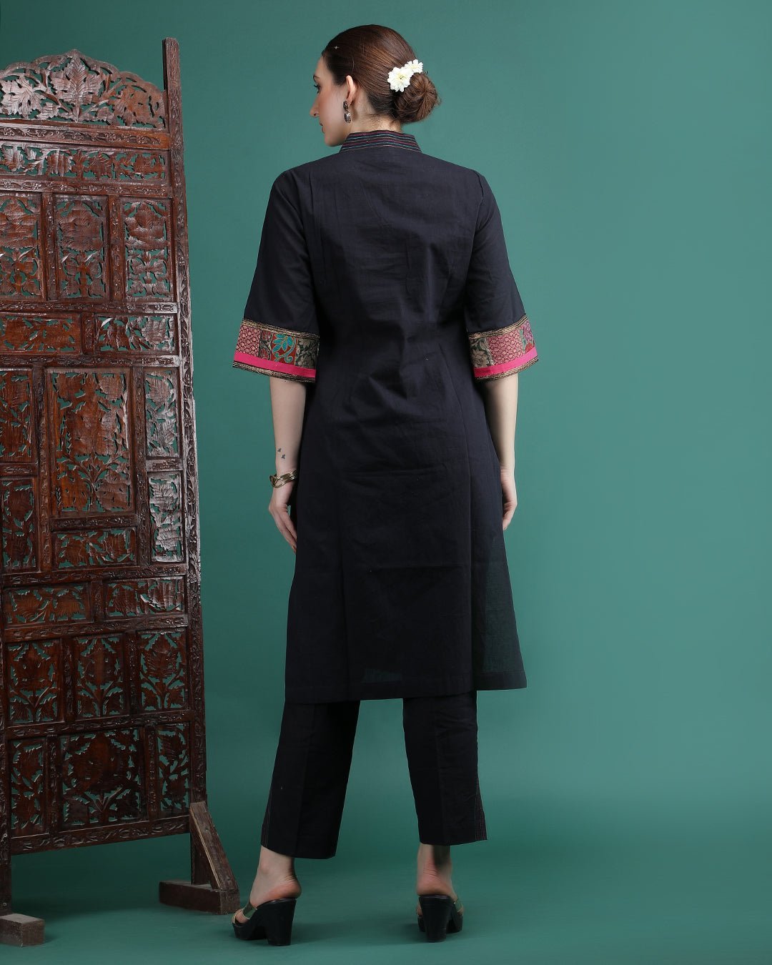 ADA | Cotton Kurta Pant with Coin Work - Ritivesh By Ritika Aggarwal