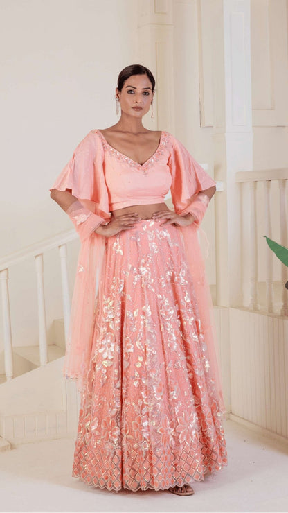 Adorned with delicate sparkly embroidery legenga - Ritivesh By Ritika Aggarwal
