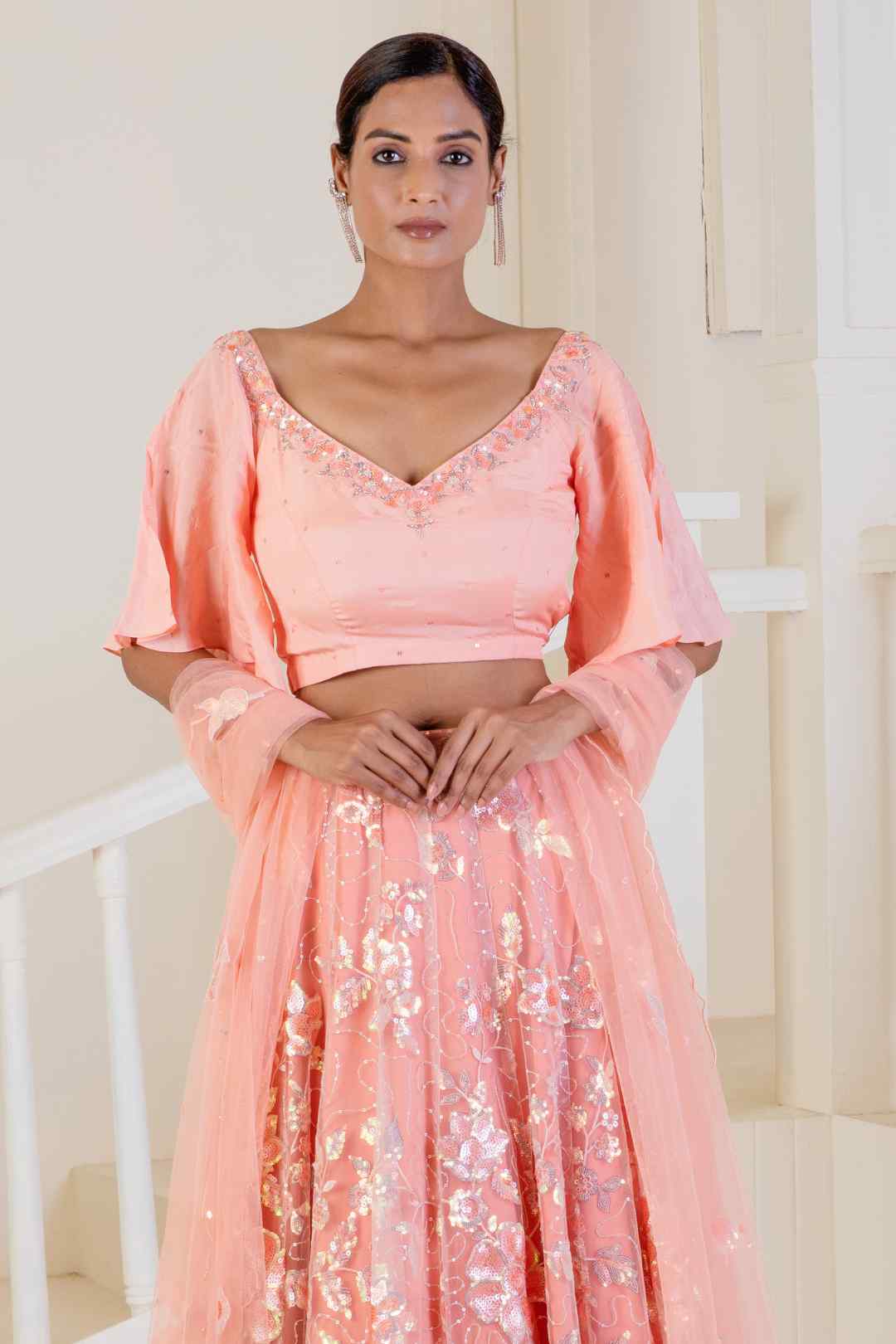 Adorned with delicate sparkly embroidery legenga - Ritivesh By Ritika Aggarwal