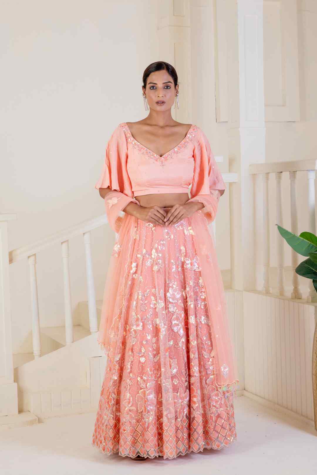 Adorned with delicate sparkly embroidery legenga - Ritivesh By Ritika Aggarwal
