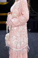 Baby Pink Hand - Embroidered Designer Co - ord Set - Ritivesh By Ritika Aggarwal