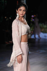 Baby Pink Hand - Embroidered Designer Co - ord Set - Ritivesh By Ritika Aggarwal