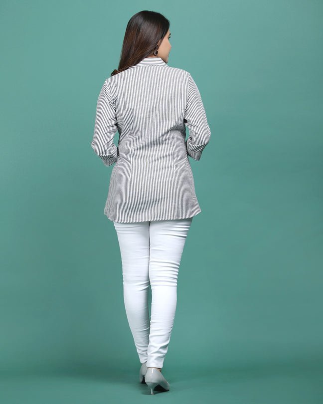 BREEZE | Grey Embroidered Shirt - Ritivesh By Ritika Aggarwal