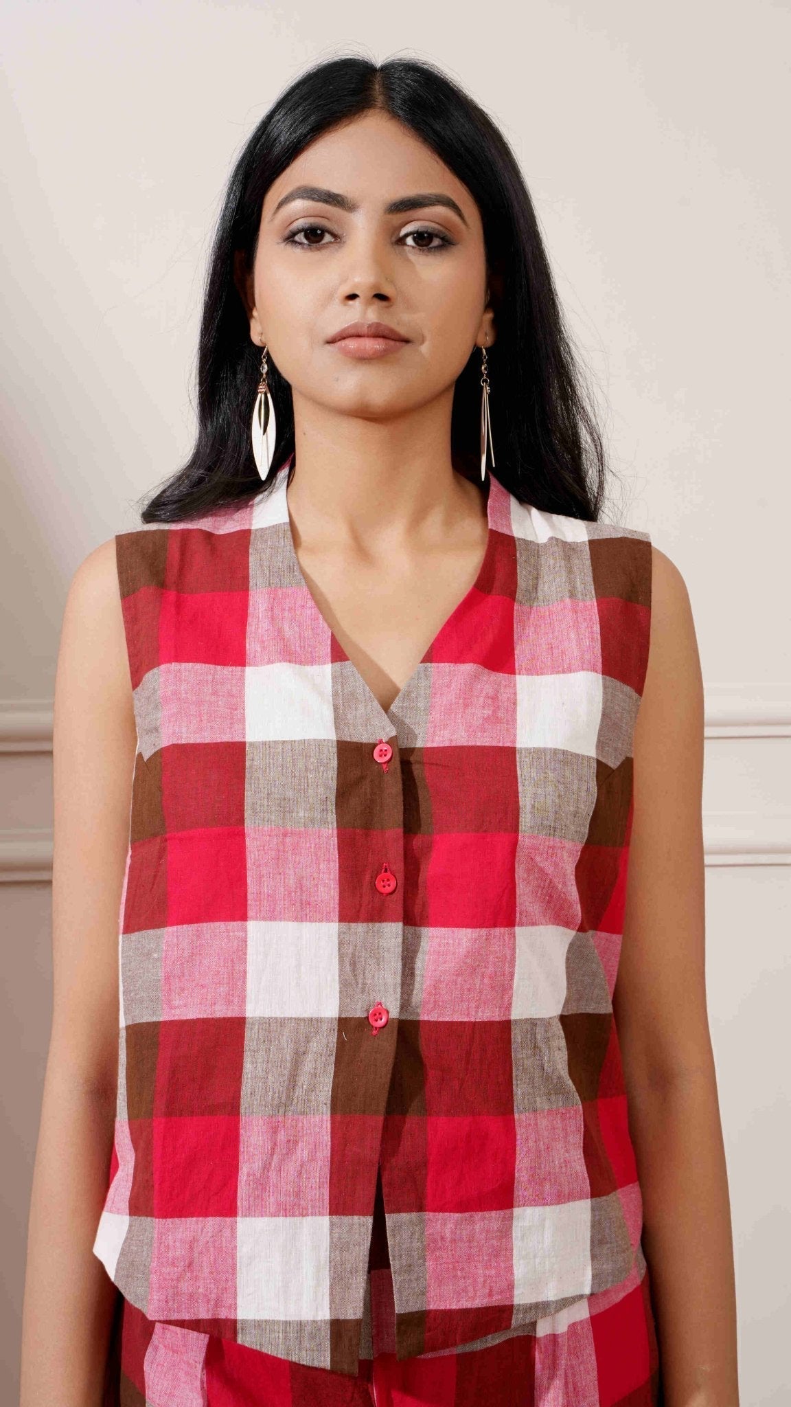 Check Pattern Cotton Crop - Top & Pant - Ritivesh By Ritika Aggarwal