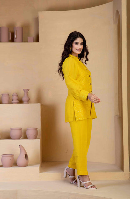 Cultural fusion Yellow coord set - Ritivesh By Ritika Aggarwal